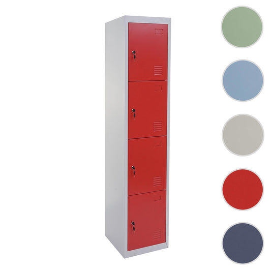 Cosmo Casa - Lockerkast - Voor waardevolle spullen - Metaal - Rood - 180x38x45cm