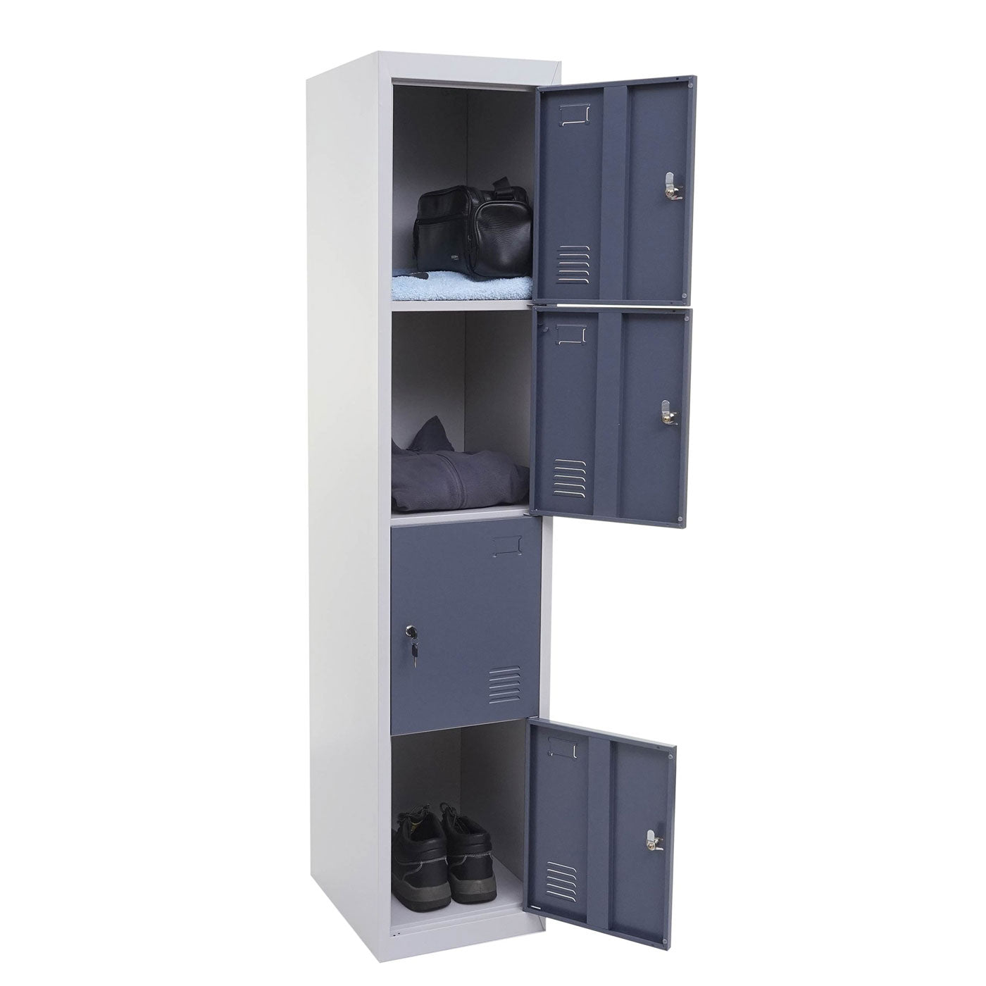 Cosmo Casa - Lockerkast - Voor waardevolle spullen - Metaal - Antracietgrijs - 180x38x45cm