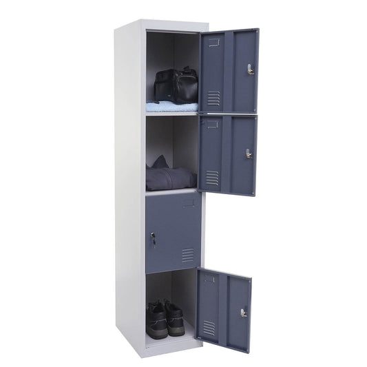 Cosmo Casa - Lockerkast - Voor waardevolle spullen - Metaal - Antracietgrijs - 180x38x45cm