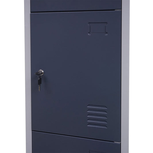 Cosmo Casa - Lockerkast - Voor waardevolle spullen - Metaal - Antracietgrijs - 180x38x45cm