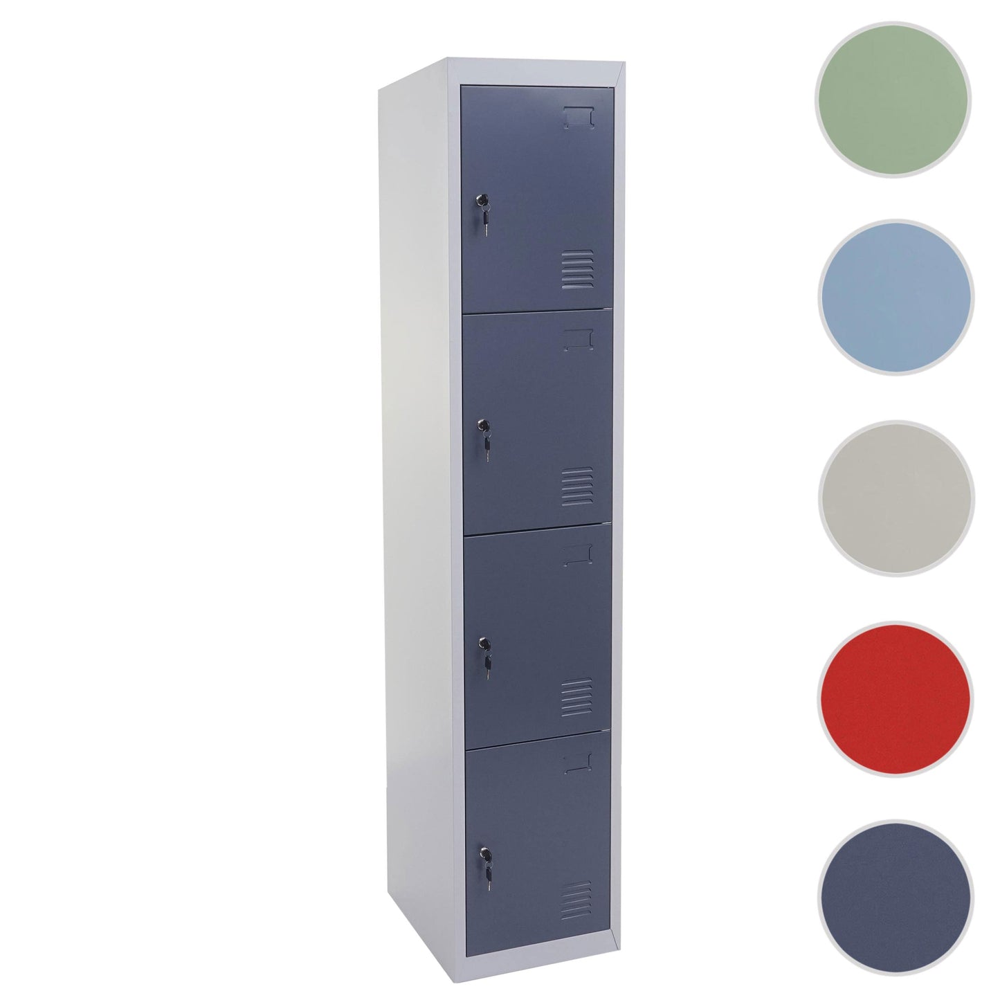 Cosmo Casa - Lockerkast - Voor waardevolle spullen - Metaal - Antracietgrijs - 180x38x45cm