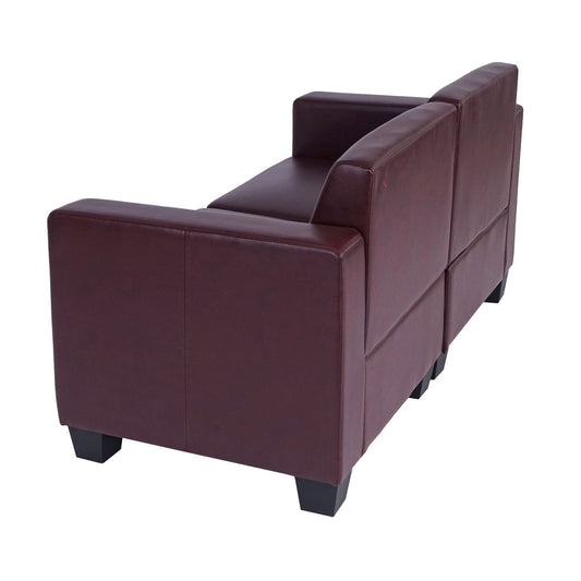 Cosmo Casa - 2-zitsbank - Modulair ontwerp - Kunstleer - Roodbruin