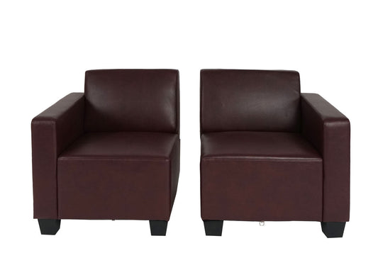 Cosmo Casa - 2-zitsbank - Modulair ontwerp - Kunstleer - Roodbruin