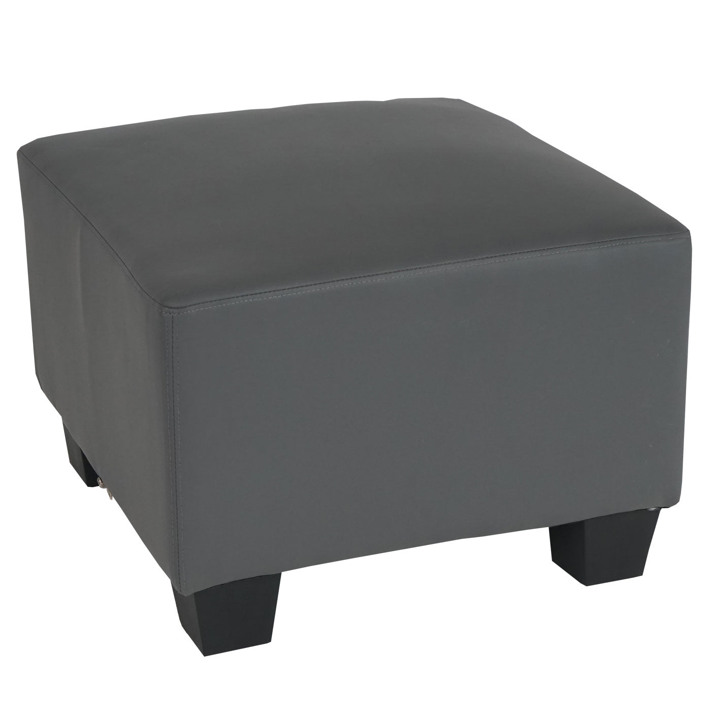 Cosmo Casa - Fauteuil - Met poef - Kunstleer - Donkergrijs