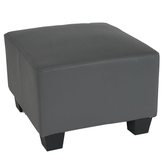 Cosmo Casa - Fauteuil - Met poef - Kunstleer - Donkergrijs