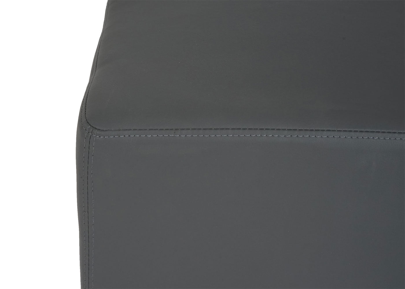 Cosmo Casa - Fauteuil - Met poef - Kunstleer - Donkergrijs