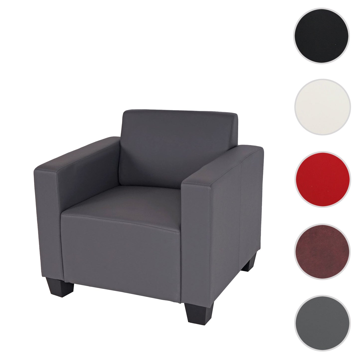 Cosmo Casa - Fauteuil - Lounge ontwerp - Kunstleer - Donkergrijs