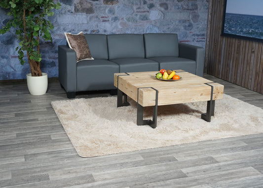 Cosmo Casa - 3-zitsbank - Modulair ontwerp - Kunstleer - Donkergrijs