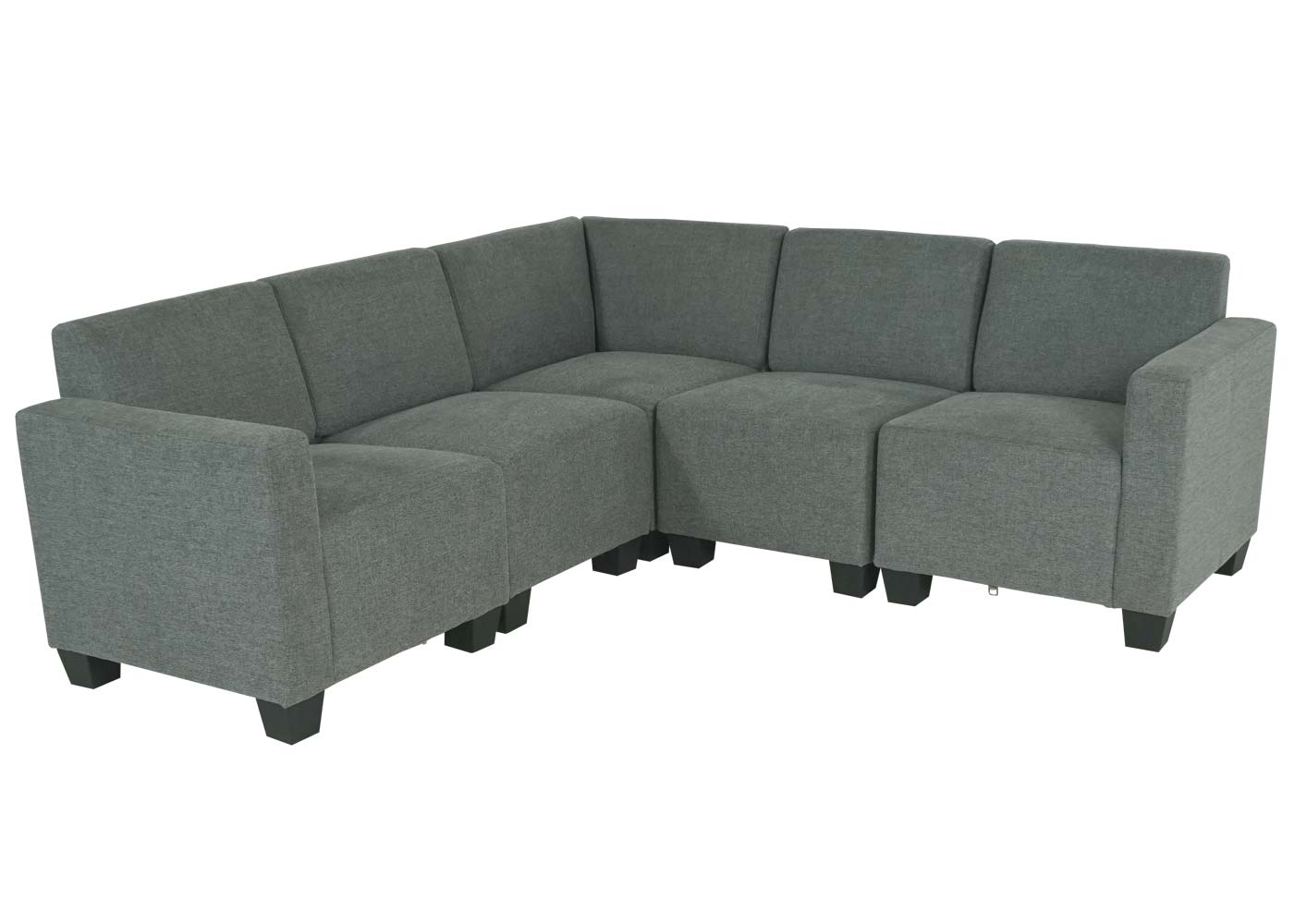 Cosmo Casa - Banksysteem - Modulair 5-zits - Stof textiel - Grijs