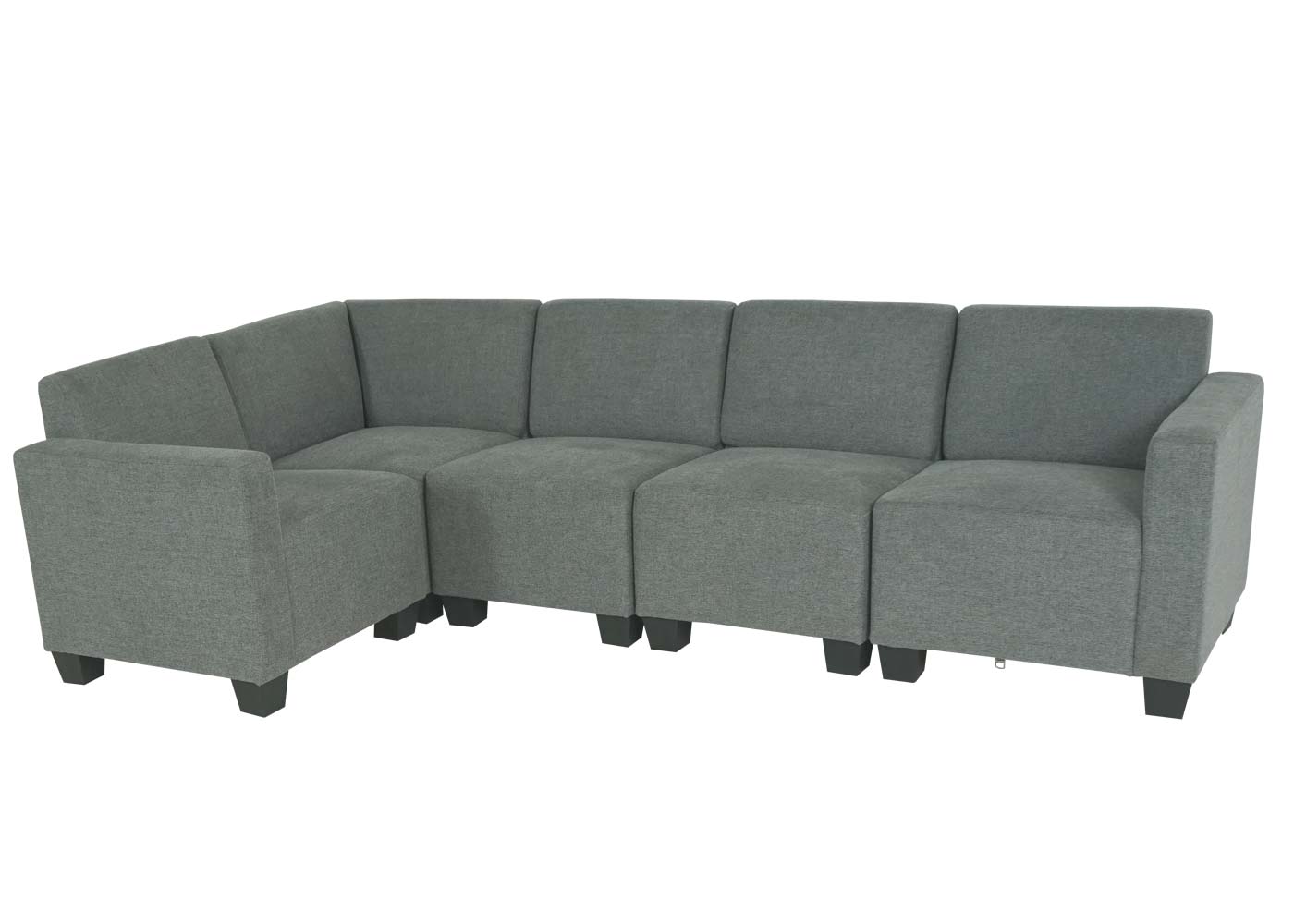 Cosmo Casa - Banksysteem - Modulair 5-zits - Stof textiel - Grijs