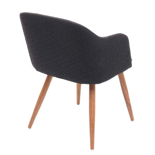 Cosmo Casa - Set van 2 Eetkamerstoelen - Keukenstoel - Retrodesign - Stoffen Textiel met Armleuningen - Antracietgrijs