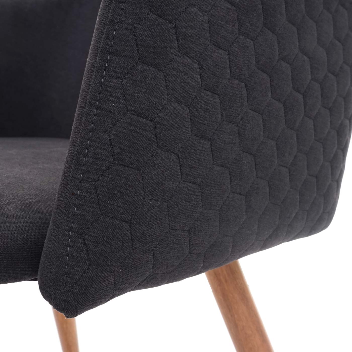 Cosmo Casa - Set van 2 Eetkamerstoelen - Keukenstoel - Retrodesign - Stoffen Textiel met Armleuningen - Antracietgrijs