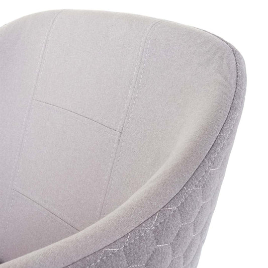 Cosmo Casa - Eetkamerstoel - Retrodesign Keukenstoel - Armleuningen Stoftextiel - Lichtgrijs Grijs