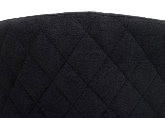 Cosmo Casa - Set van 2 Barkrukken - Barkruk - Keukenkruk met Rugleuning - Metaal Houtlook - Stoftextiel - Antracietgrijs