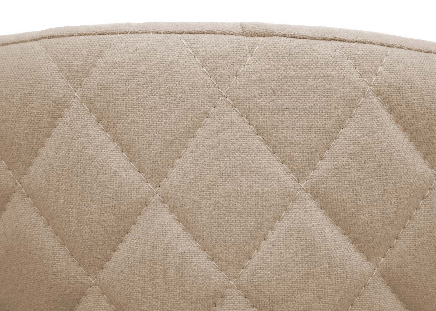 Cosmo Casa - Set van 2 Barkrukken - Barkruk - Keukenkruk met Rugleuning - Metaal Houtlook - Stoftextiel - Crème Beige