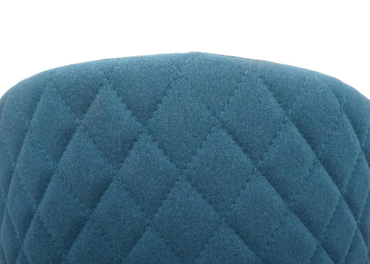 Cosmo Casa - Set van 2 Barkrukken - Barkruk - Keukenkruk met Rugleuning - Metaal Houtlook - Stoftextiel - Turquoise