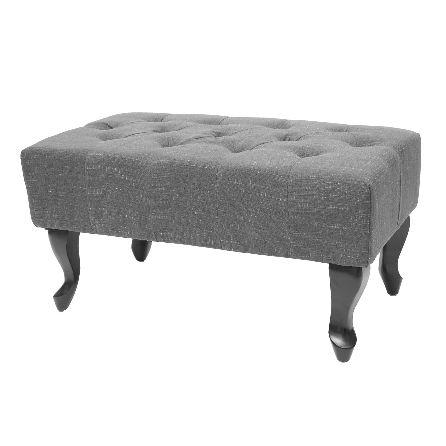 Cosmo Casa - Voetenbank - Chesterfield stijl - Waterafstotende stof - Donkergrijs - 39x77x47cm