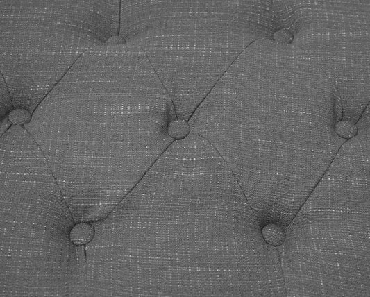 Cosmo Casa - Voetenbank - Chesterfield stijl - Waterafstotende stof - Donkergrijs - 39x77x47cm