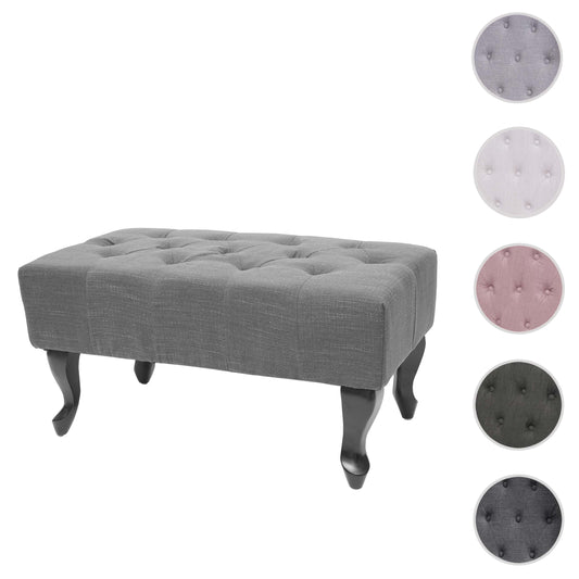 Cosmo Casa - Voetenbank - Chesterfield stijl - Waterafstotende stof - Donkergrijs - 39x77x47cm