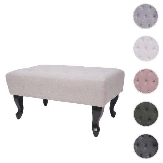 Cosmo Casa - Voetenbank - Chesterfield stijl - Waterafstotende stof - Crème-beige - 39x77x47cm