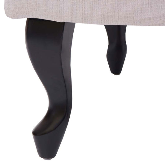 Cosmo Casa - Voetenbank - Chesterfield stijl - Waterafstotende stof - Crème-beige - 39x77x47cm