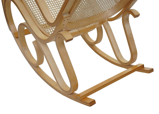 Cosmo Casa - Schommelstoel - TV-Stoel - Massief Rotan - Eikenlook - Naturel