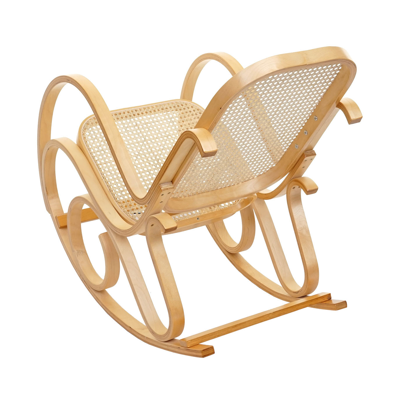 Cosmo Casa - Schommelstoel - TV-Stoel - Massief Rotan - Eikenlook - Naturel