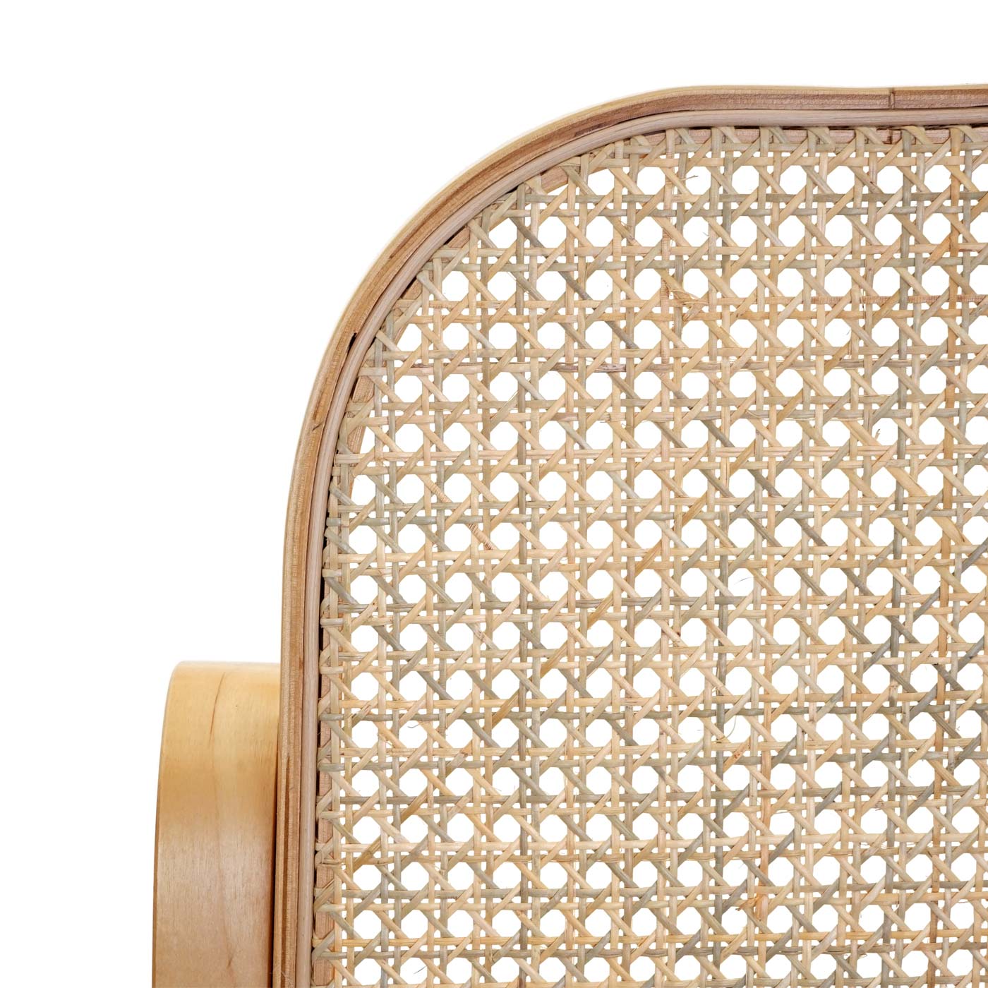 Cosmo Casa - Schommelstoel - TV-Stoel - Massief Rotan - Eikenlook - Naturel