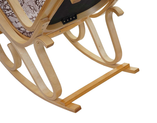 Cosmo Casa - Schommelstoel - TV-Stoel met Armleuningen - Massief Hout - Eikenlook - Jacquard Bruin