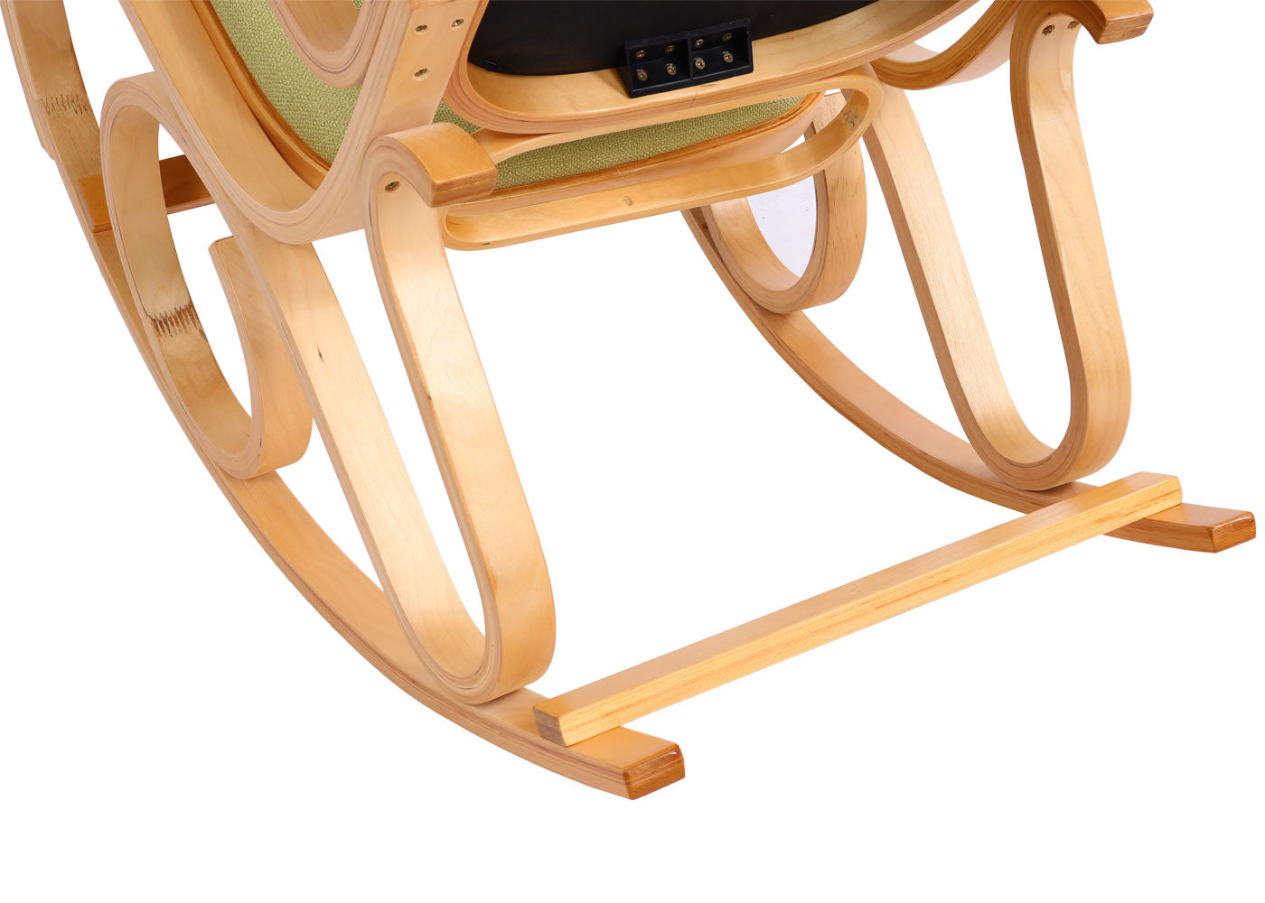 Cosmo Casa - Schommelstoel - TV-Stoel met Armleuningen - Massief Hout - Eikenlook - Groen