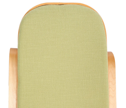 Cosmo Casa - Schommelstoel - TV-Stoel met Armleuningen - Massief Hout - Eikenlook - Groen