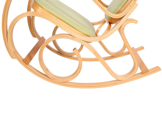 Cosmo Casa - Schommelstoel - TV-Stoel met Armleuningen - Massief Hout - Eikenlook - Groen