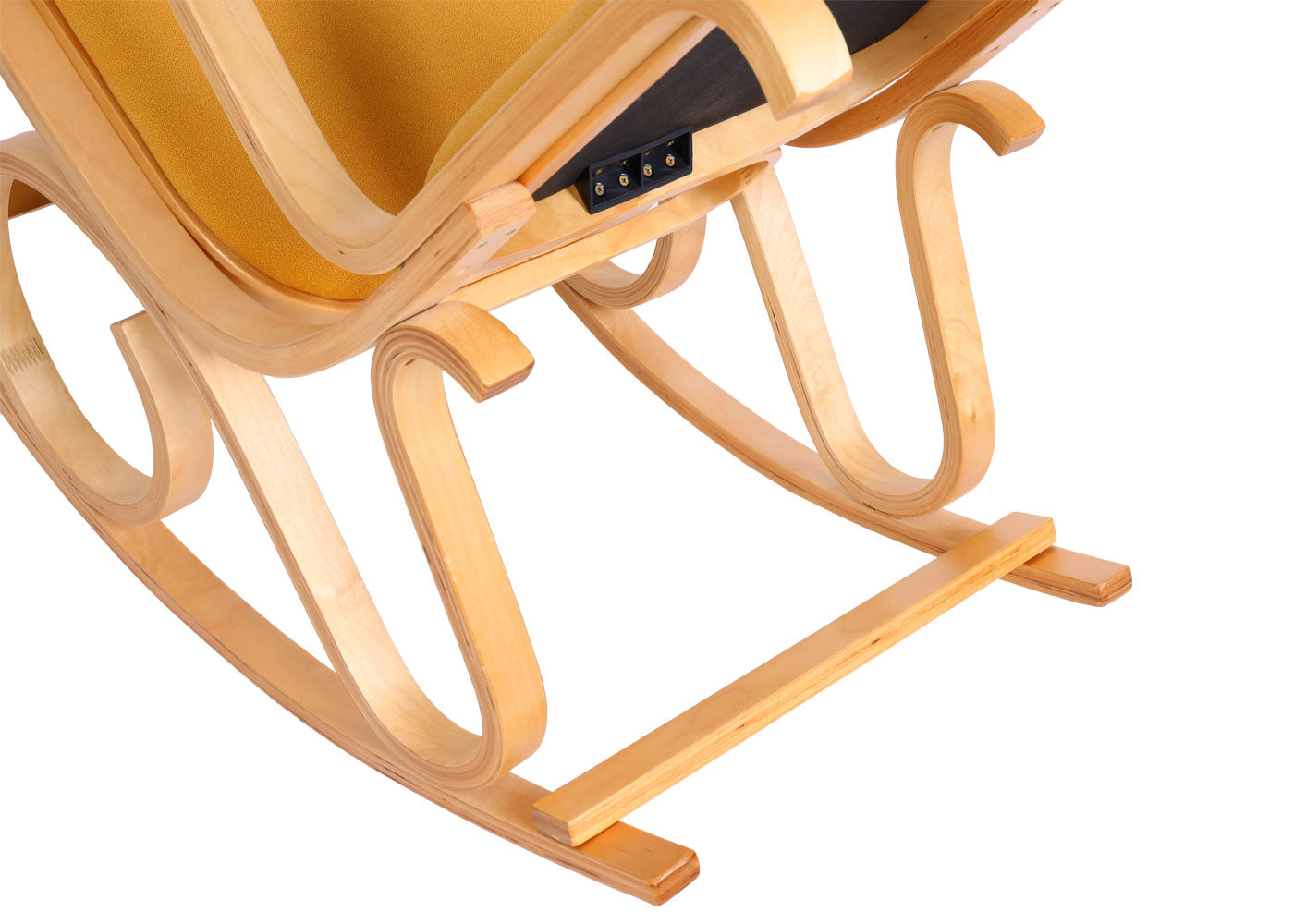 Cosmo Casa - Schommelstoel - TV-Stoel met Armleuningen - Massief Hout - Eikenlook - Geel