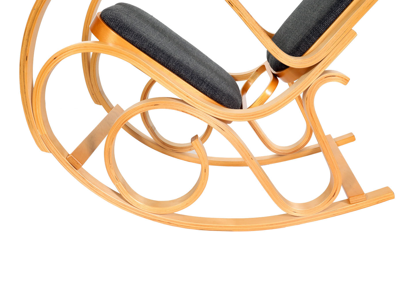 Cosmo Casa - Schommelstoel - TV-Stoel met Armleuningen - Massief Hout - Eikenlook - Antracietgrijs