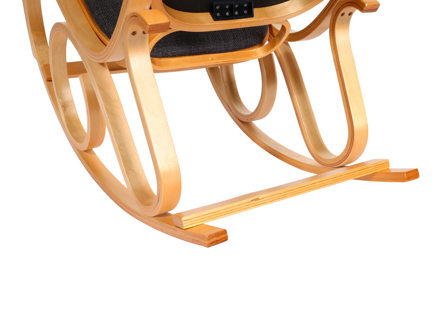 Cosmo Casa - Schommelstoel - TV-Stoel met Armleuningen - Massief Hout - Eikenlook - Antracietgrijs