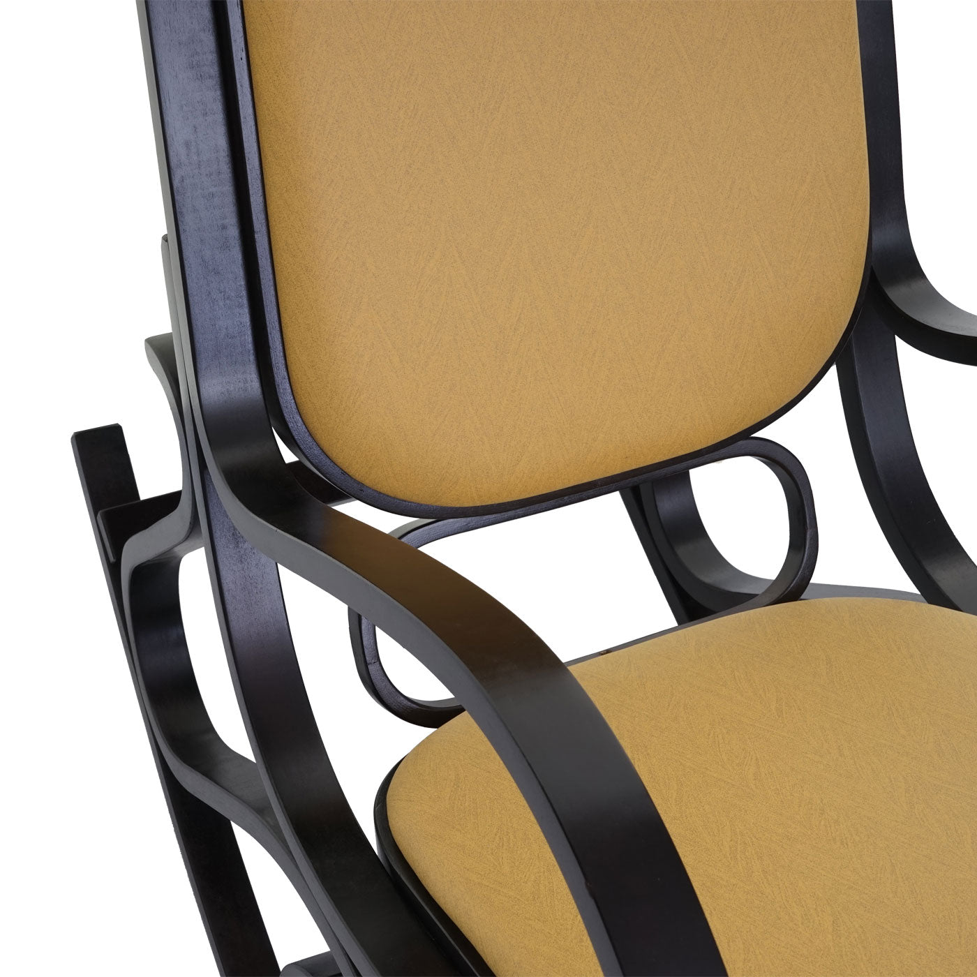 Cosmo Casa - Schommelstoel - TV-Stoel - Massief Hout - Walnootlook - Geel