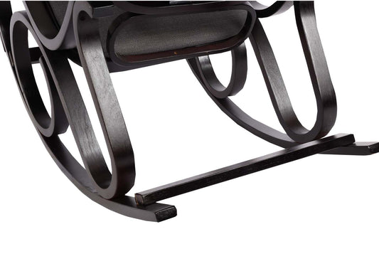 Cosmo Casa - Schommelstoel - TV-Stoel met Armleuningen - Massief Hout - Walnootlook - Antracietgrijs