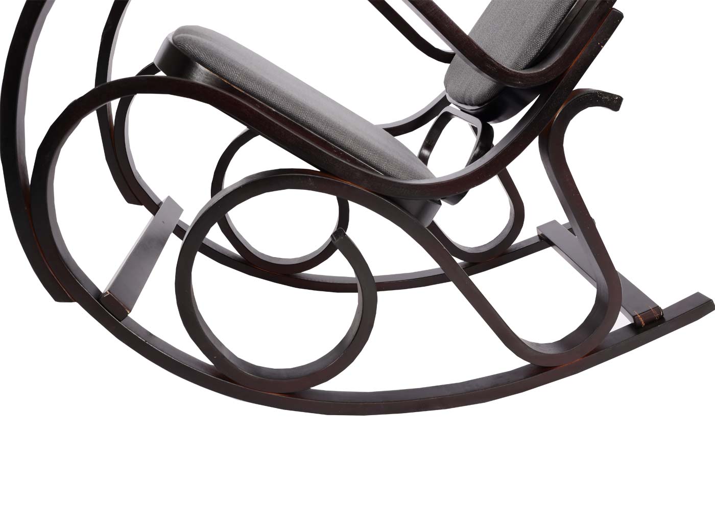 Cosmo Casa - Schommelstoel - TV-Stoel met Armleuningen - Massief Hout - Walnootlook - Antracietgrijs