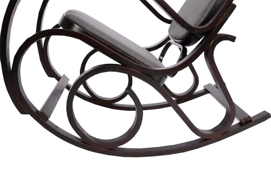 Cosmo Casa - Schommelstoel - TV-Stoel met Armleuningen - Massief Hout - Walnootlook - Antracietgrijs