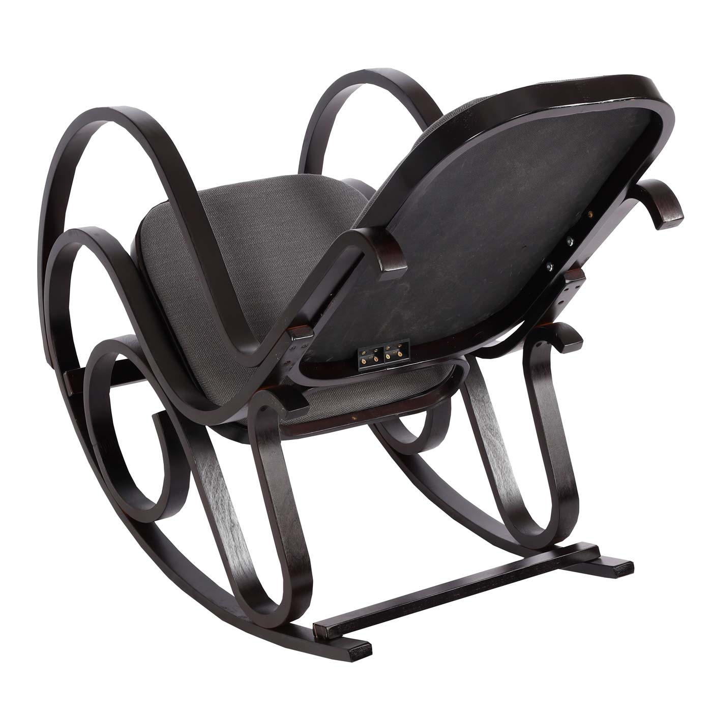 Cosmo Casa - Schommelstoel - TV-Stoel met Armleuningen - Massief Hout - Walnootlook - Antracietgrijs