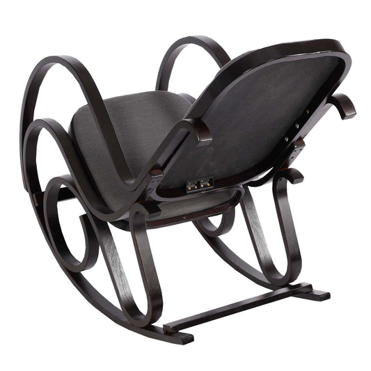 Cosmo Casa - Schommelstoel - TV-Stoel met Armleuningen - Massief Hout - Walnootlook - Antracietgrijs