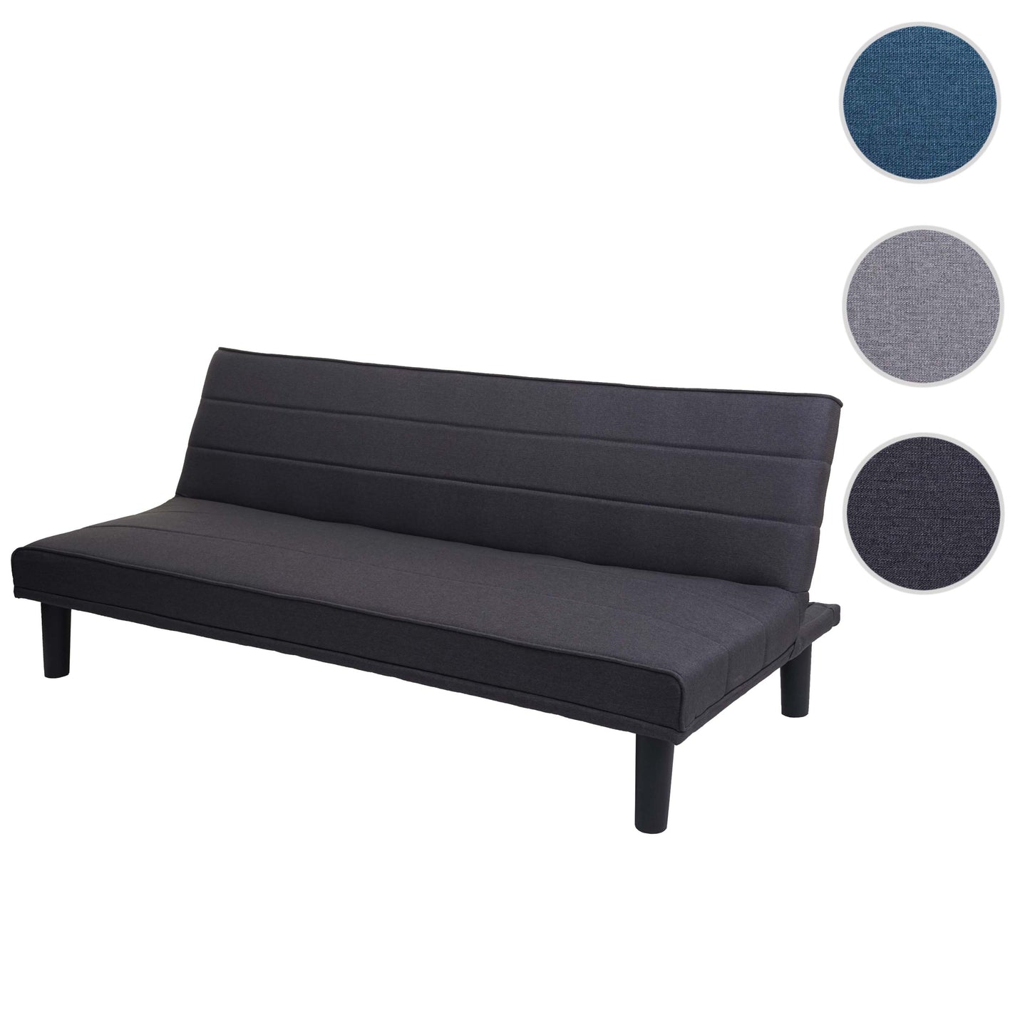 Cosmo Casa - Slaapbank - Slaapfunctie - Textiel - Antracietgrijs - 165 cm