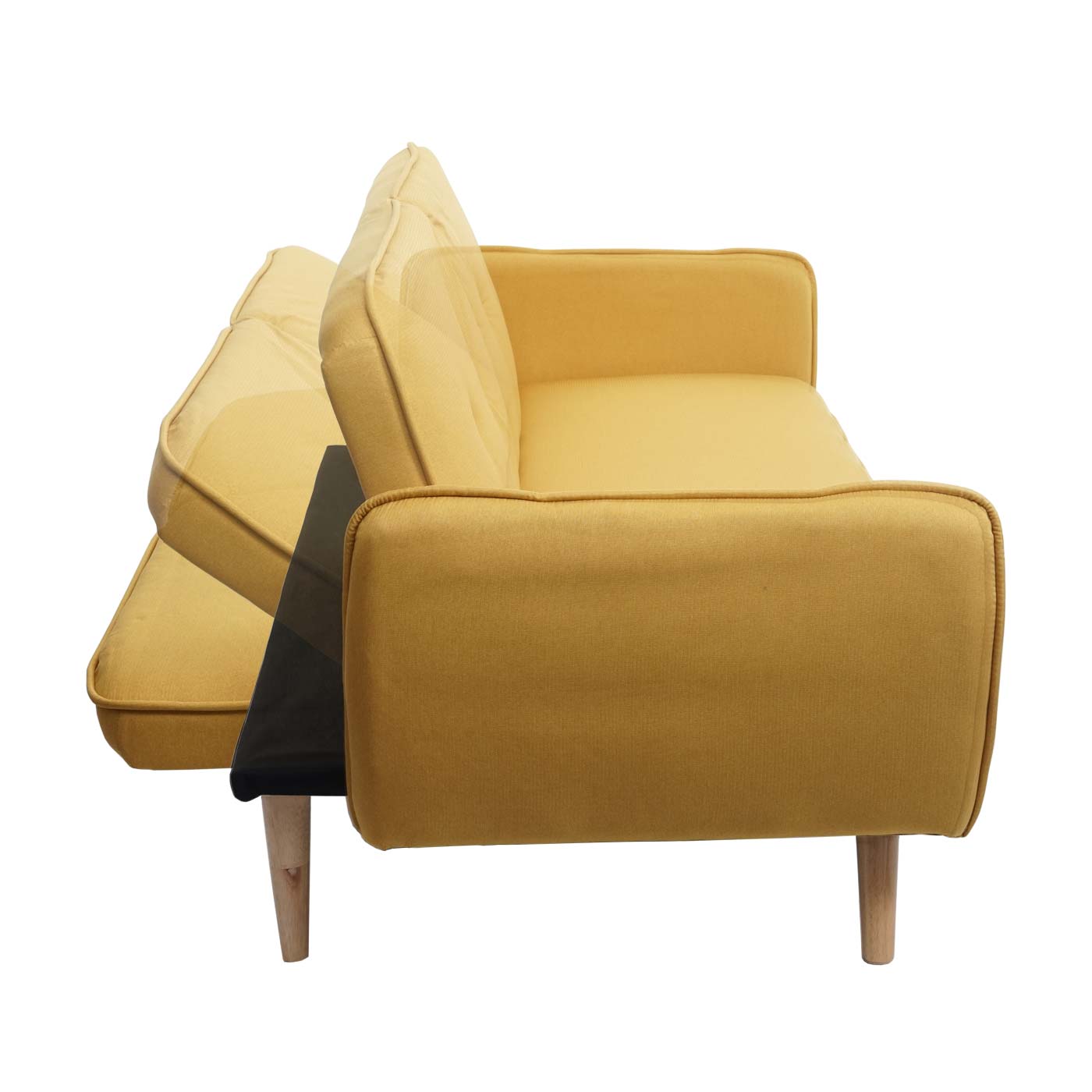 Cosmo Casa - Slaapbank - Slaapfunctie - Textiel - Geel - 185 cm