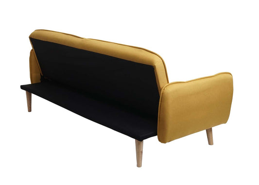 Cosmo Casa - Slaapbank - Slaapfunctie - Textiel - Geel - 185 cm