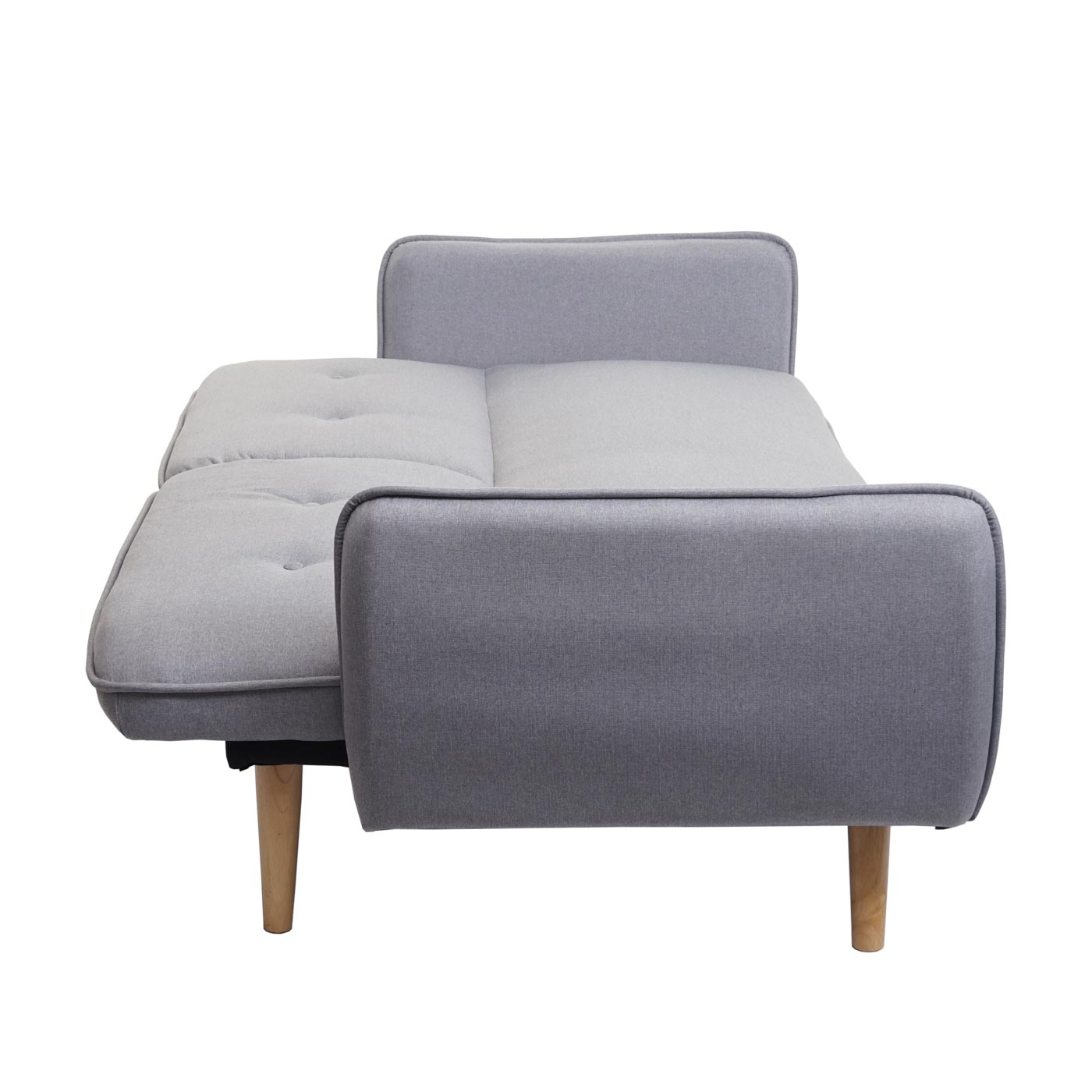 Cosmo Casa - Slaapbank - Slaapfunctie - Textiel - Grijs - 185 cm