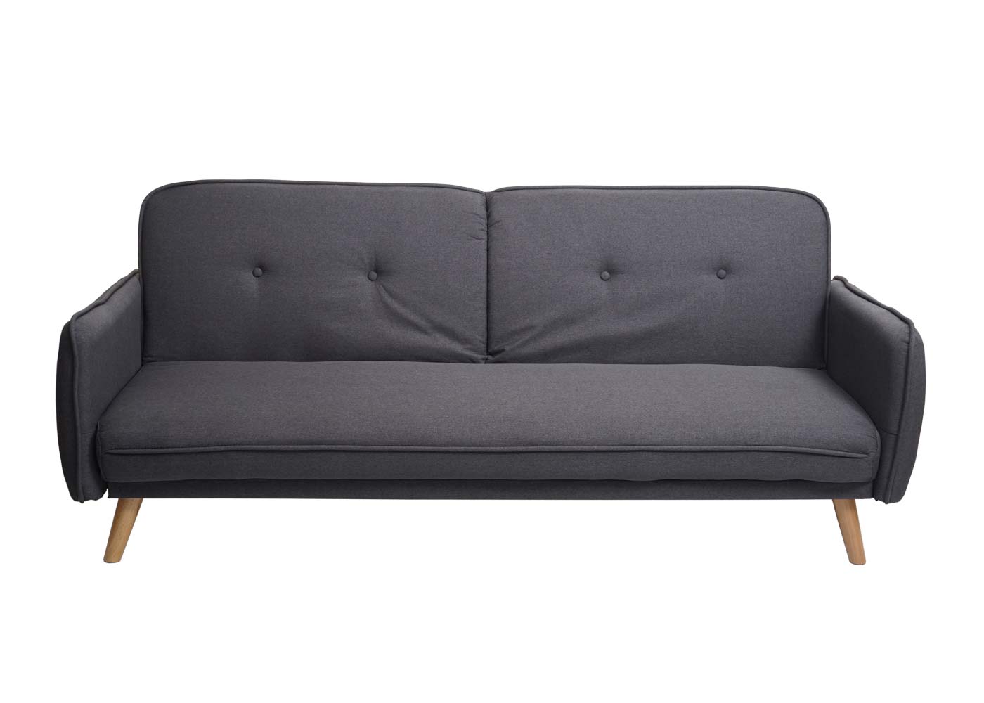 Cosmo Casa - Slaapbank - Slaapfunctie - Textiel - Antracietgrijs - 185 cm