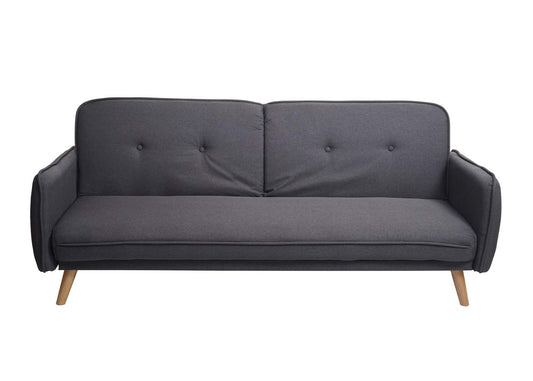 Cosmo Casa - Slaapbank - Slaapfunctie - Textiel - Antracietgrijs - 185 cm