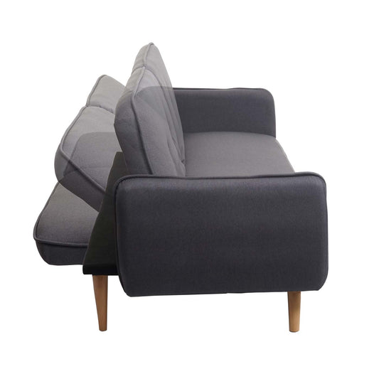 Cosmo Casa - Slaapbank - Slaapfunctie - Textiel - Antracietgrijs - 185 cm