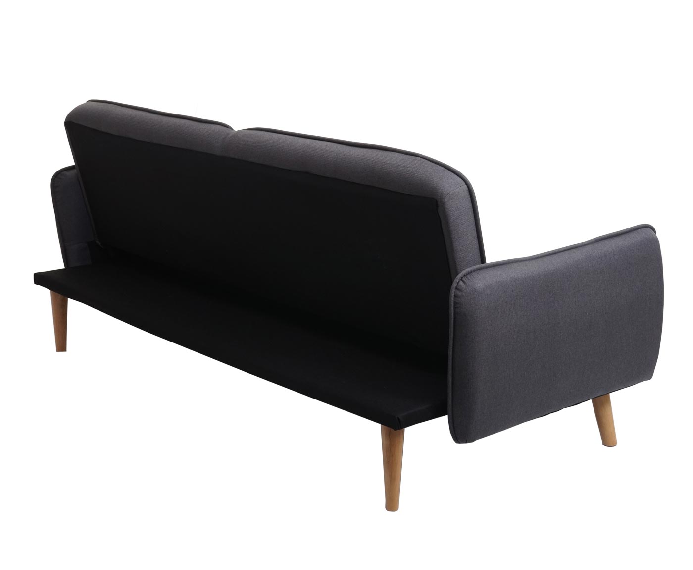 Cosmo Casa - Slaapbank - Slaapfunctie - Textiel - Antracietgrijs - 185 cm