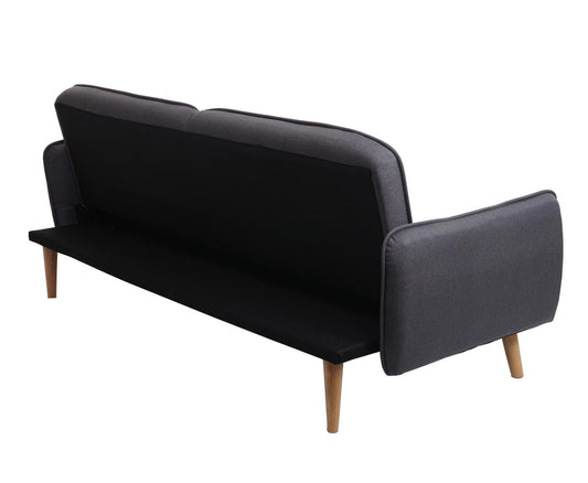 Cosmo Casa - Slaapbank - Slaapfunctie - Textiel - Antracietgrijs - 185 cm